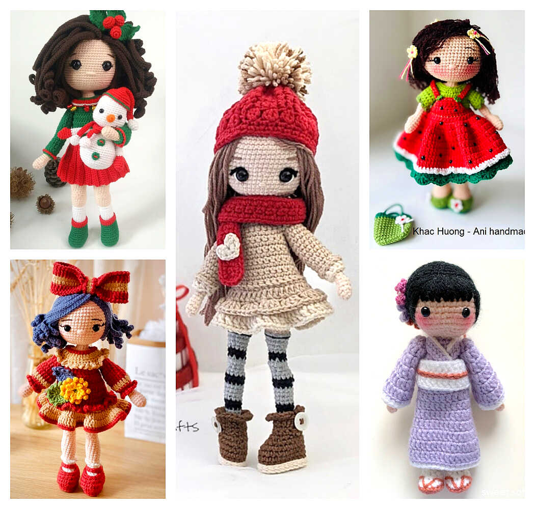 Winter Princess Doll - Lovely Girl Doll Crochet - Cute Girl Amigurumi Plush  Toy