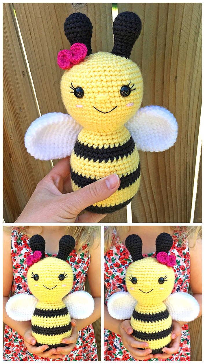 PATTERN: Queen Elizabee Amigurumi, Bee Amigurumi, Honeybee Toy