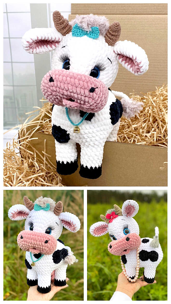 The Cutest Crochet Cow Amigurumi Patterns - Penguin Hobbies