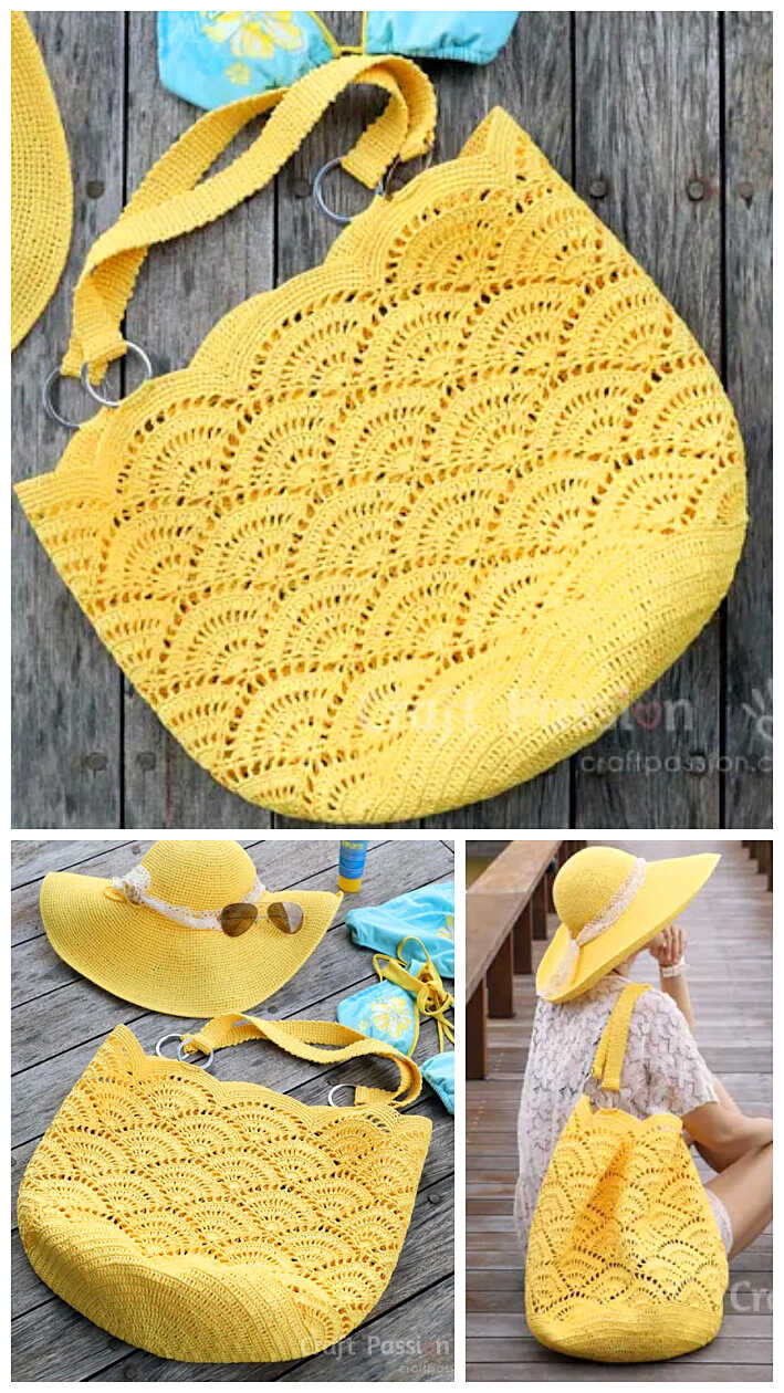 Crochet giant shell stitch best sale beach tote