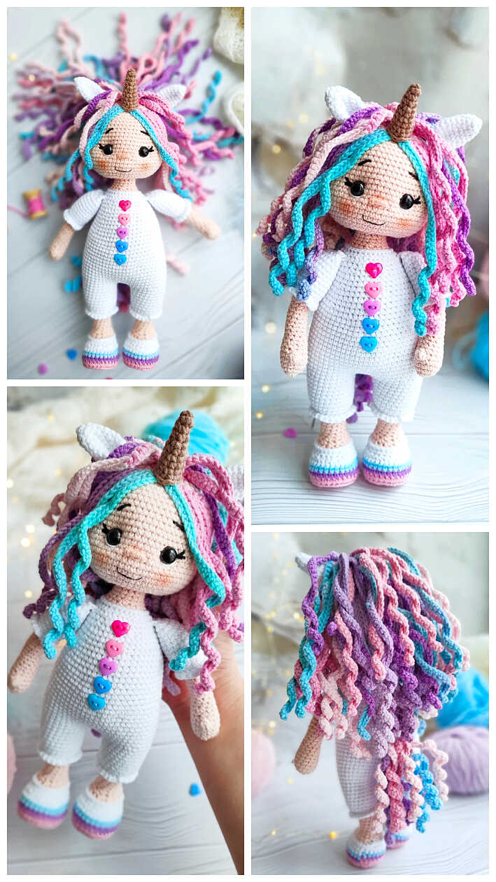 Unicorn best sale crochet doll