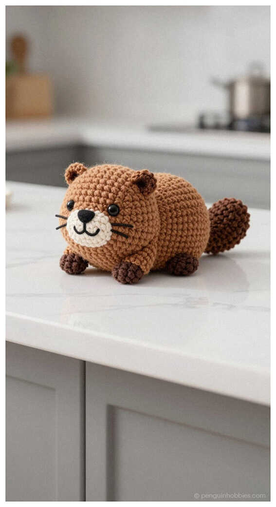 Quick to Make Amigurumi beaver design: Ideal for baby shower gift ideas and handmade nursery decor.