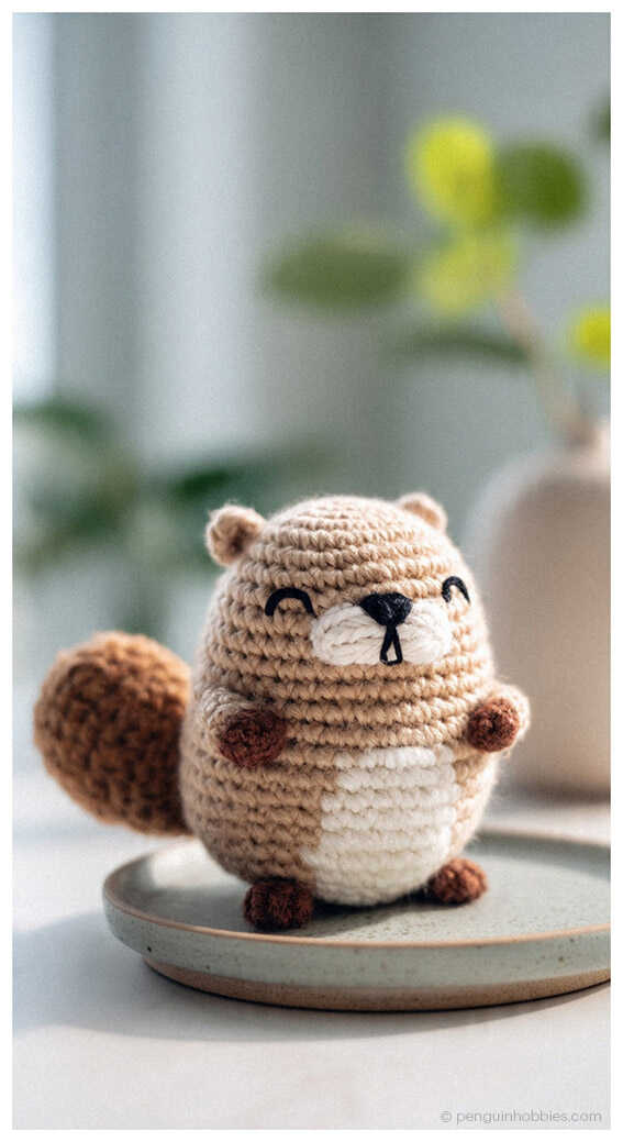 DIY Crochet Gift Idea: Personalized beaver plushie, a thoughtful and unique present for kids.