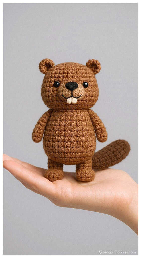 Free Amigurumi Pattern: Step-by-step beaver guide that guarantees a professional-looking result.