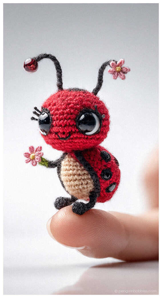 This frame acts as a conceptual preview for a ladybug-themed amigurumi project. It highlights vibrant colors and rounded shapes that define professional plushie designs. We share this visualization among our favorite design concepts to inspire makers worldwide.