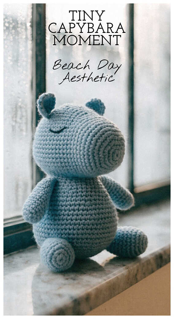 Small capybara amigurumi crochet toy with clean lines and a soft texture, a cute handmade plush design perfect for thoughtful gifts