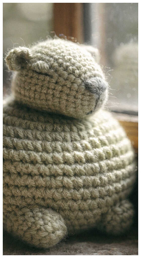 Chunky capybara amigurumi crochet plush with a cozy oversized look, a warm handmade toy style ideal for soft decor and gifting